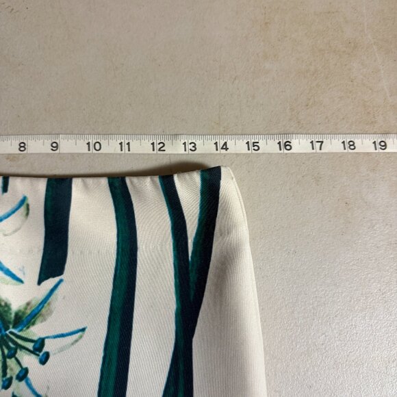 Beulah Style Pencil Skirt Small White Green Floral Botanical Print - Picture 9 of 11